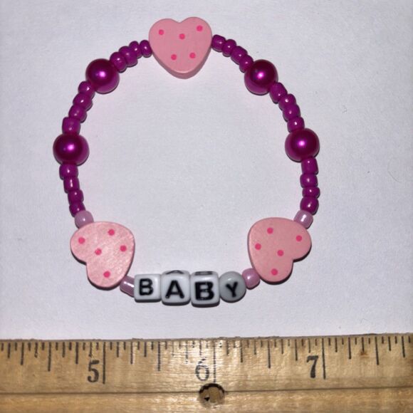 Multicolor “Baby” Bracelet Adult Humor Beaded Handmade Naughty Accessories - Picture 1 of 3